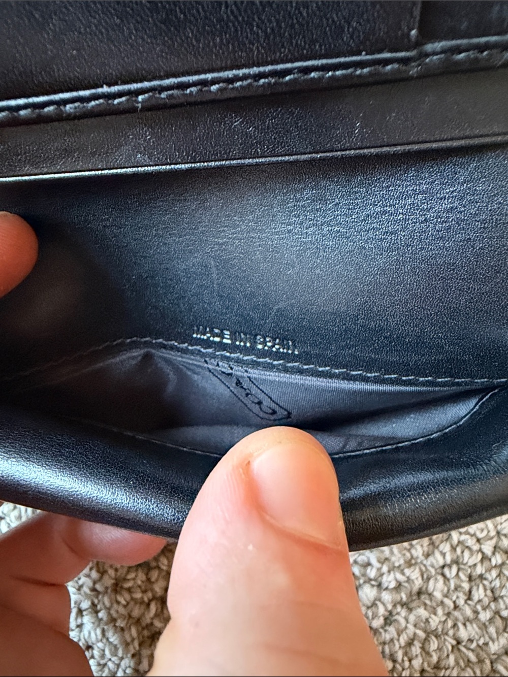 RARE Vintage Coach Black Leather Compact Bifold Wallet Snap Pocket Made in Spain - Picture 9 of 11